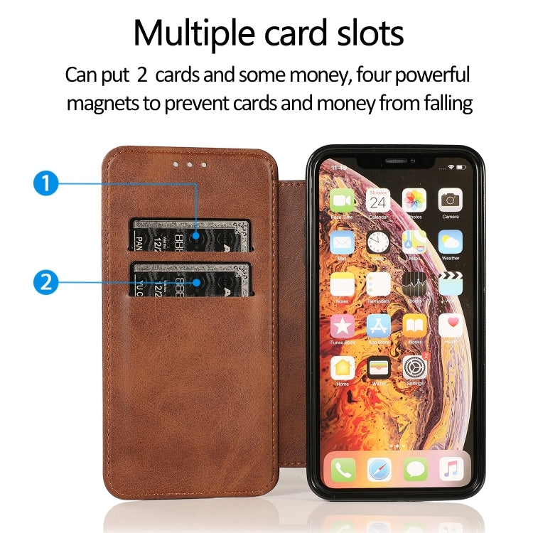For iPhone X / XS Knight Magnetic Suction Leather Phone Case