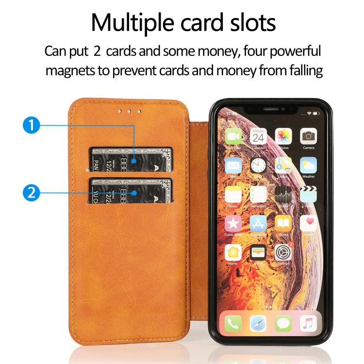 For iPhone X / XS Knight Magnetic Suction Leather Phone Case