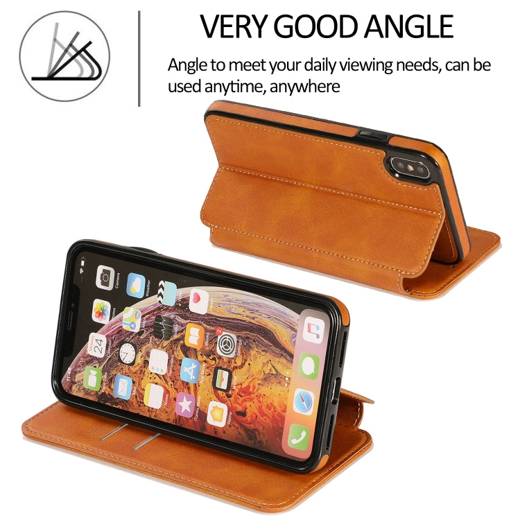 For iPhone X / XS Knight Magnetic Suction Leather Phone Case