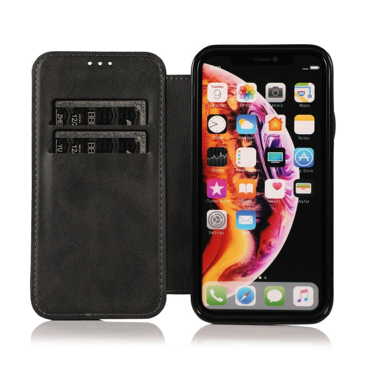 For iPhone XR Knight Magnetic Suction Leather Phone Case