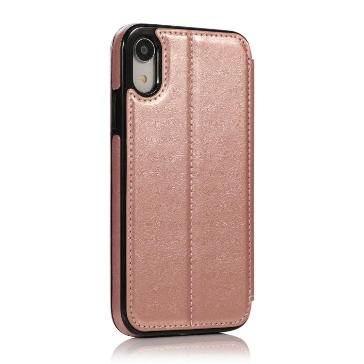 For iPhone XR Knight Magnetic Suction Leather Phone Case