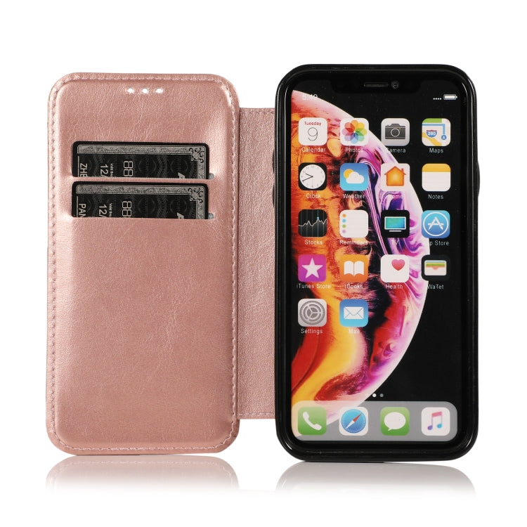 For iPhone XR Knight Magnetic Suction Leather Phone Case