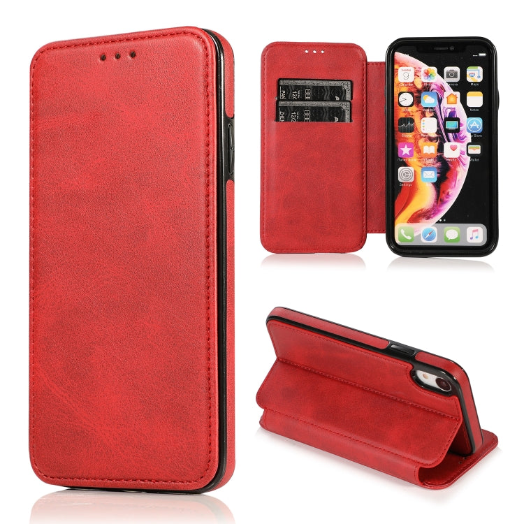 For iPhone XR Knight Magnetic Suction Leather Phone Case