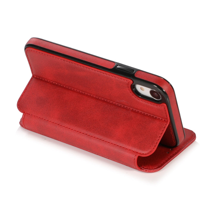 For iPhone XR Knight Magnetic Suction Leather Phone Case