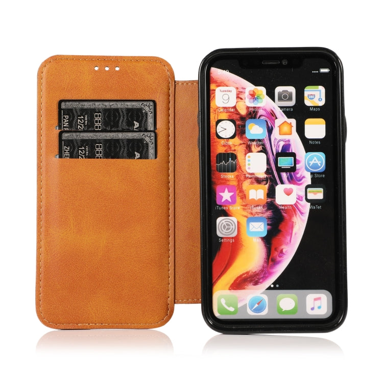For iPhone XR Knight Magnetic Suction Leather Phone Case