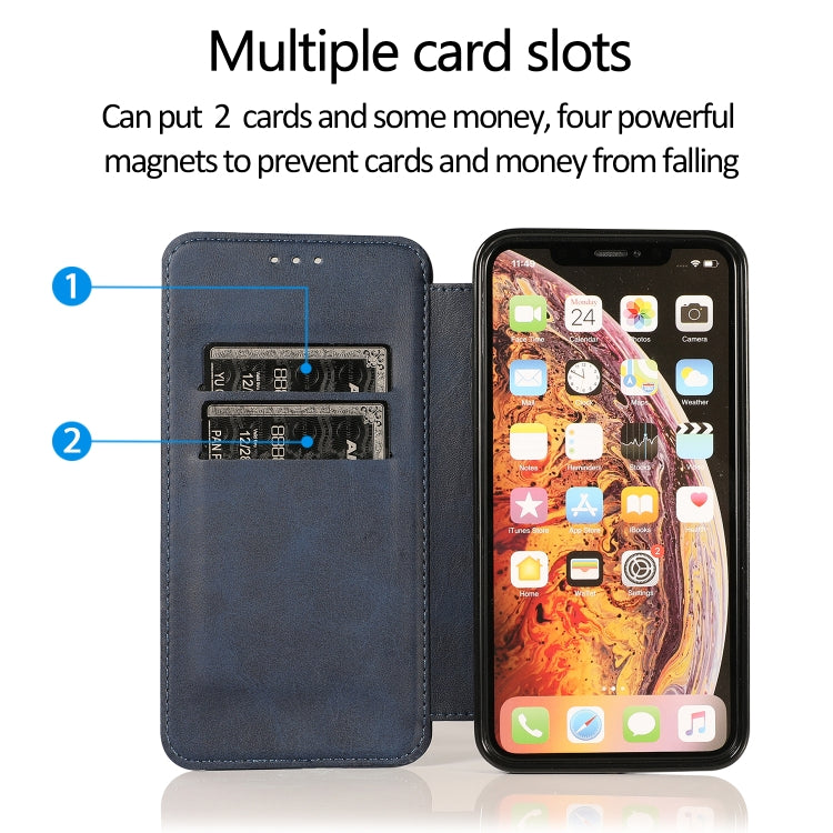 For iPhone XS Max Knight Magnetic Suction Leather Phone Case