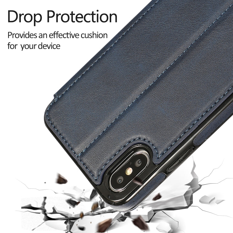 For iPhone XS Max Knight Magnetic Suction Leather Phone Case