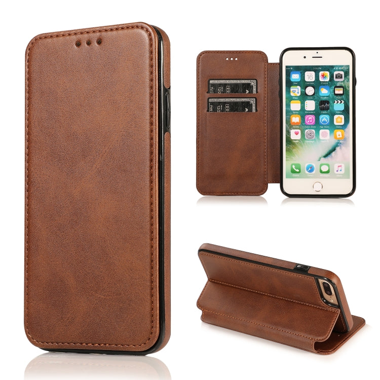 Knight Magnetic Suction Leather Phone Case For iPhone 7 Plus / 8 Plus