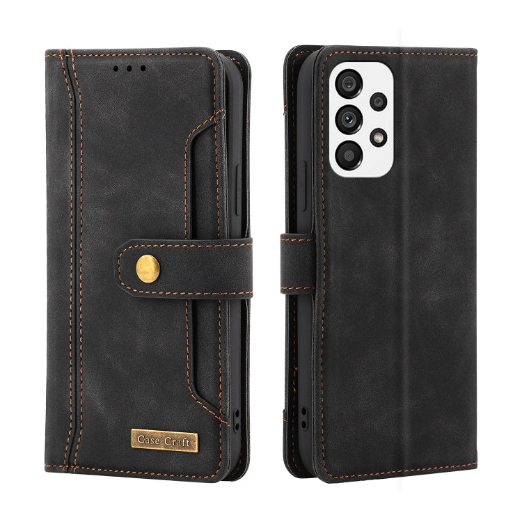 For Samsung Galaxy A73 5G Copper Buckle Leather Phone Case