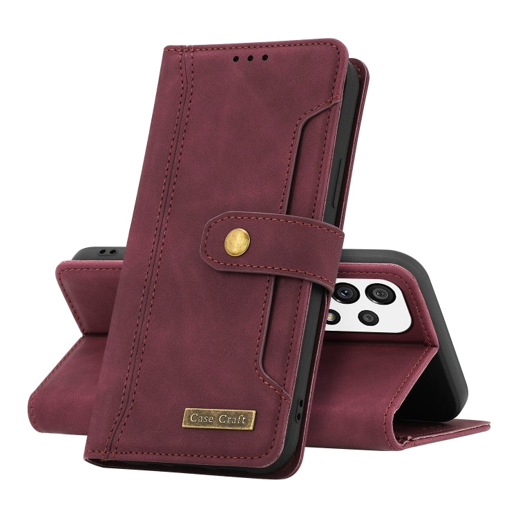 For Samsung Galaxy A73 5G Copper Buckle Leather Phone Case