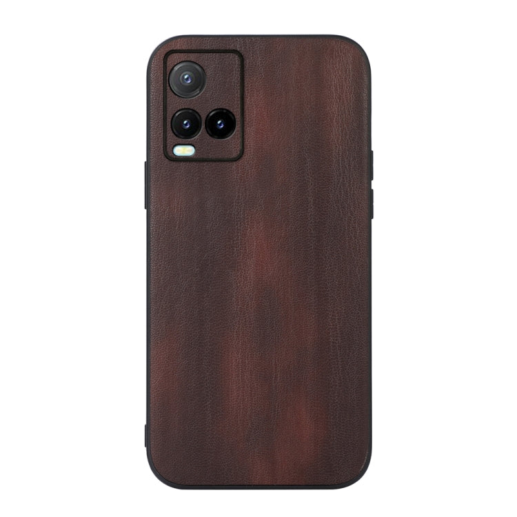 For vivo Y21 / Y21s / Y33s Yellow Cow Texture PU Phone Case