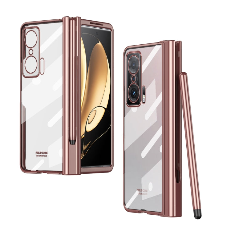 For Honor Magic V Electroplating Hinge Phone Case with Stylus