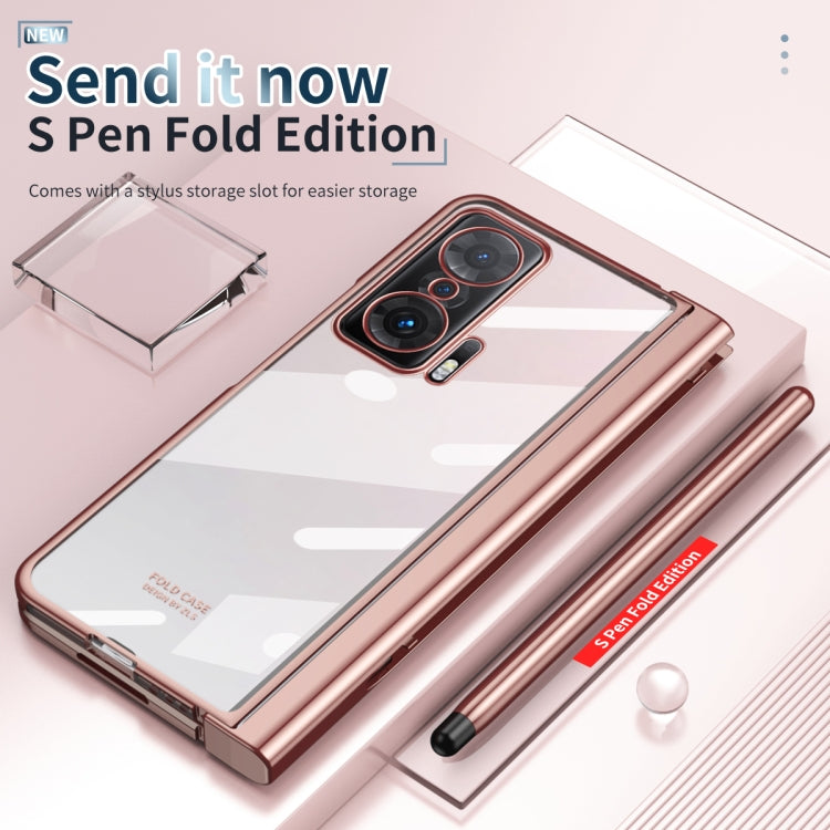 For Honor Magic V Electroplating Hinge Phone Case with Stylus