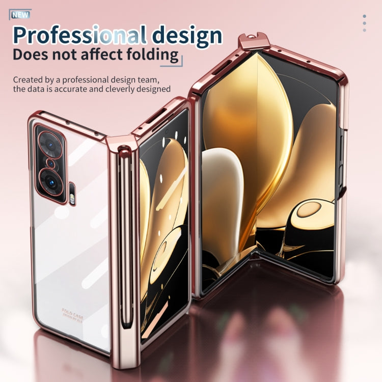 For Honor Magic V Electroplating Hinge Phone Case with Stylus