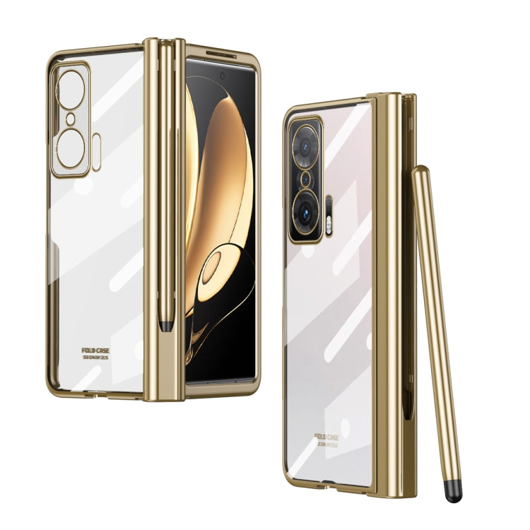 For Honor Magic V Electroplating Hinge Phone Case with Stylus