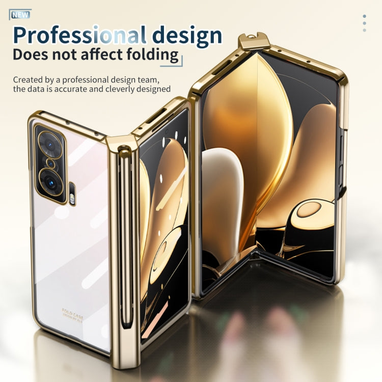 For Honor Magic V Electroplating Hinge Phone Case with Stylus