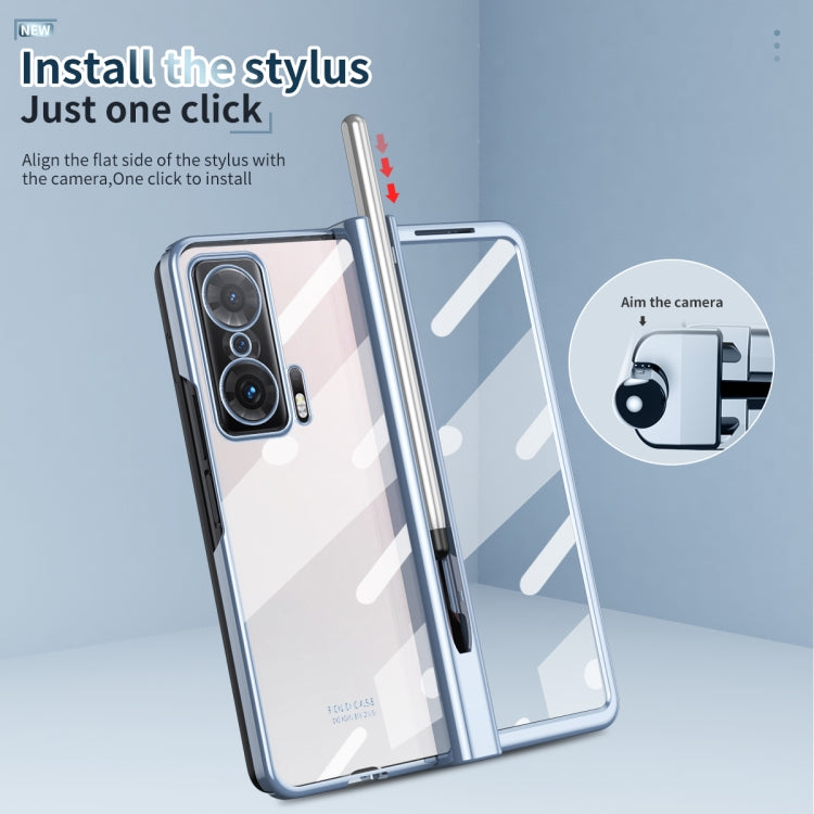 For Honor Magic V Electroplating Hinge Phone Case with Stylus