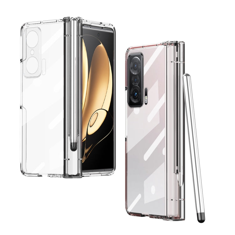 For Honor Magic V Electroplating Hinge Phone Case with Stylus