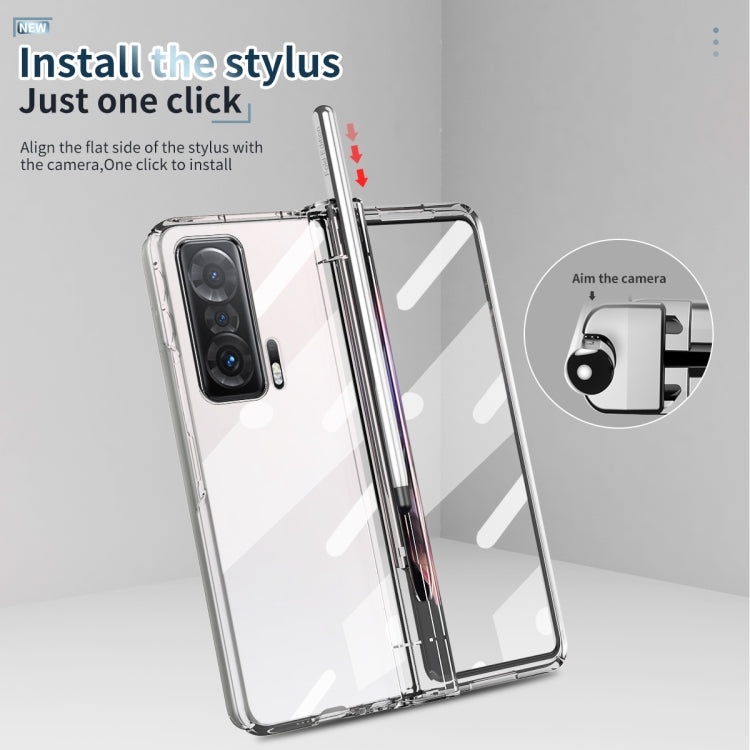 For Honor Magic V Electroplating Hinge Phone Case with Stylus