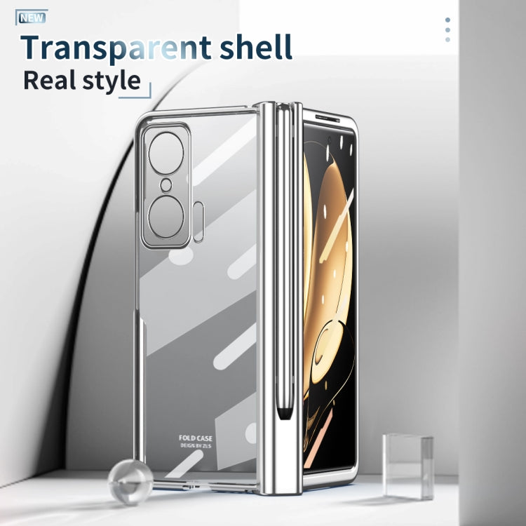 For Honor Magic V Electroplating Hinge Phone Case with Stylus