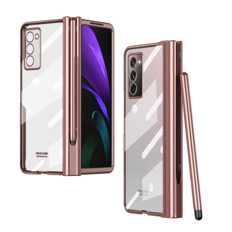 For Samsung Galaxy Z Fold2 5G Electroplating Hinge Phone Case with Stylus