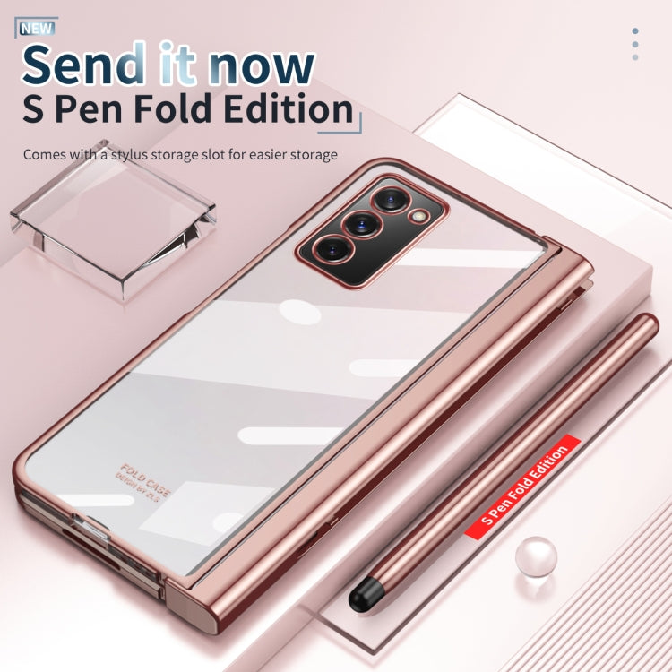 For Samsung Galaxy Z Fold2 5G Electroplating Hinge Phone Case with Stylus