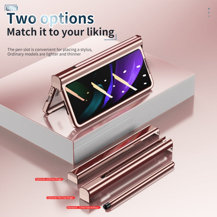 For Samsung Galaxy Z Fold2 5G Electroplating Hinge Phone Case with Stylus