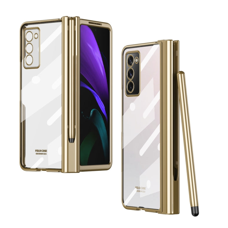 For Samsung Galaxy Z Fold2 5G Electroplating Hinge Phone Case with Stylus