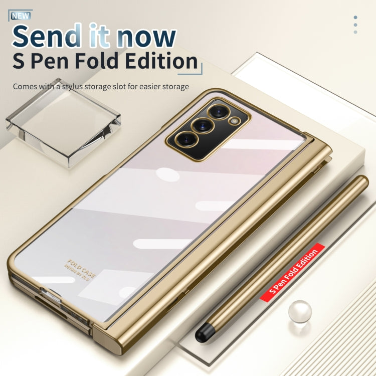 For Samsung Galaxy Z Fold2 5G Electroplating Hinge Phone Case with Stylus
