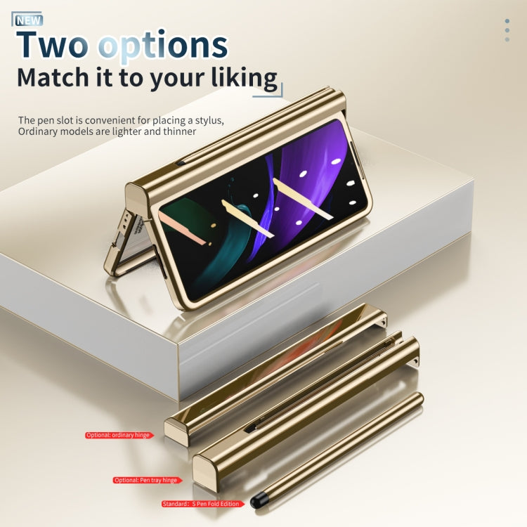 For Samsung Galaxy Z Fold2 5G Electroplating Hinge Phone Case with Stylus