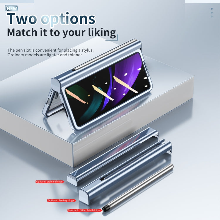 For Samsung Galaxy Z Fold2 5G Electroplating Hinge Phone Case with Stylus