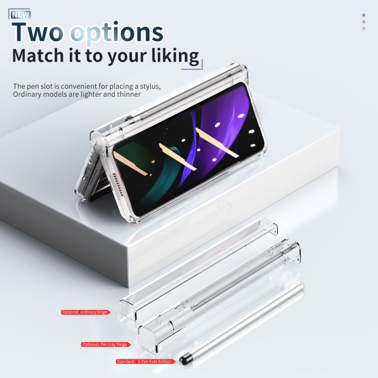 For Samsung Galaxy Z Fold2 5G Electroplating Hinge Phone Case with Stylus