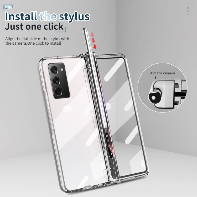 For Samsung Galaxy Z Fold2 5G Electroplating Hinge Phone Case with Stylus