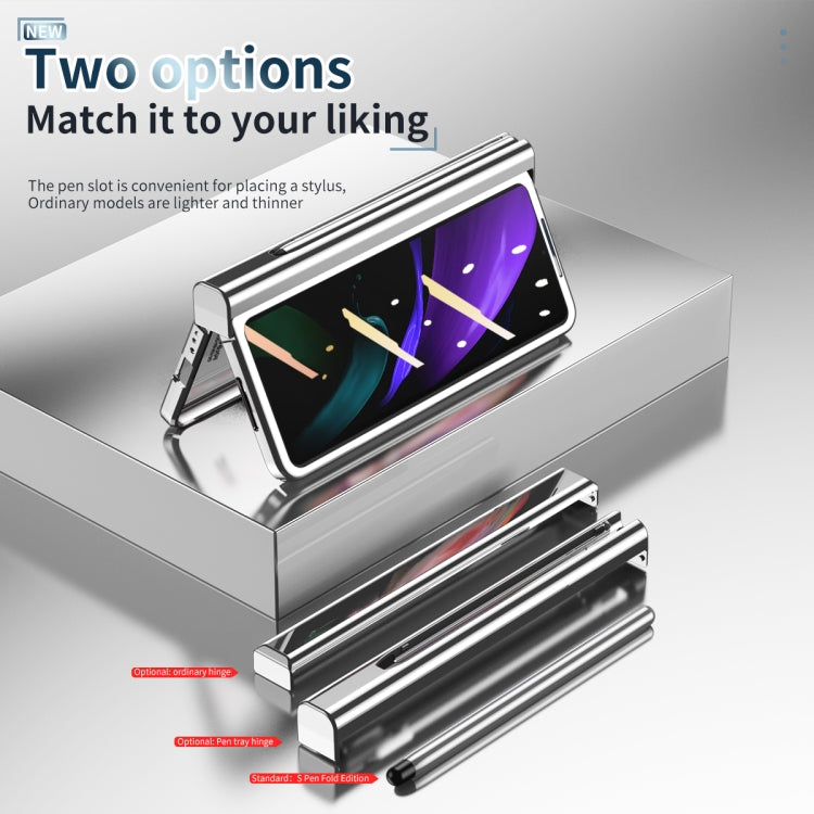 For Samsung Galaxy Z Fold2 5G Electroplating Hinge Phone Case with Stylus
