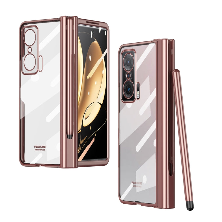For Honor Magic V Full Body Electroplating Hinge Phone Case with Stylus