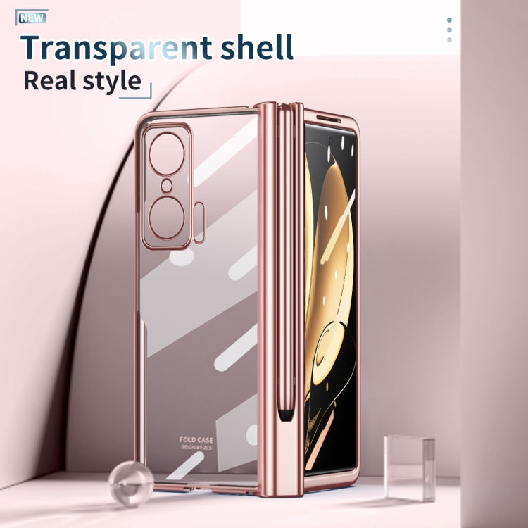 For Honor Magic V Full Body Electroplating Hinge Phone Case with Stylus