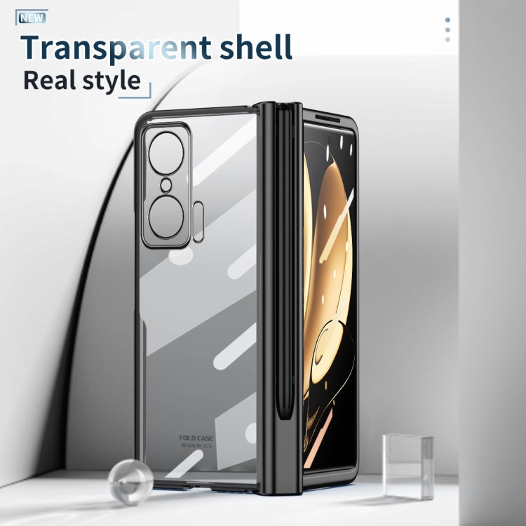 For Honor Magic V Full Body Electroplating Hinge Phone Case with Stylus