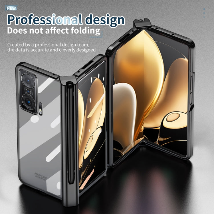 For Honor Magic V Full Body Electroplating Hinge Phone Case with Stylus