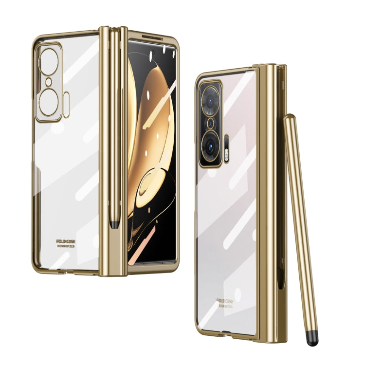 For Honor Magic V Full Body Electroplating Hinge Phone Case with Stylus