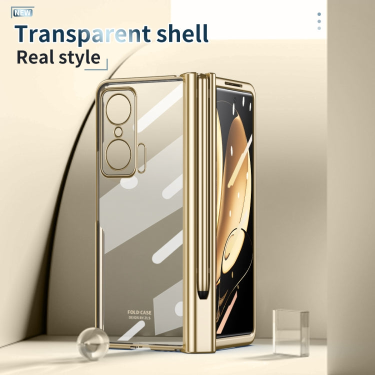 For Honor Magic V Full Body Electroplating Hinge Phone Case with Stylus