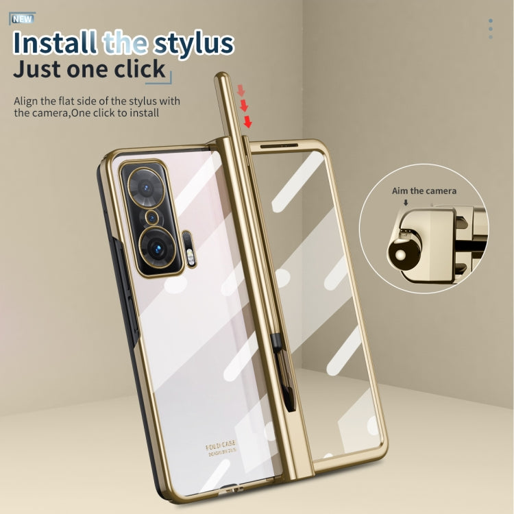 For Honor Magic V Full Body Electroplating Hinge Phone Case with Stylus