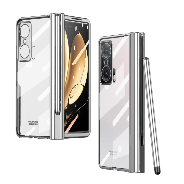 For Honor Magic V Full Body Electroplating Hinge Phone Case with Stylus