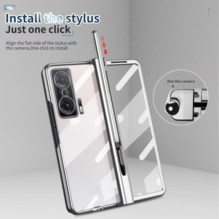 For Honor Magic V Full Body Electroplating Hinge Phone Case with Stylus
