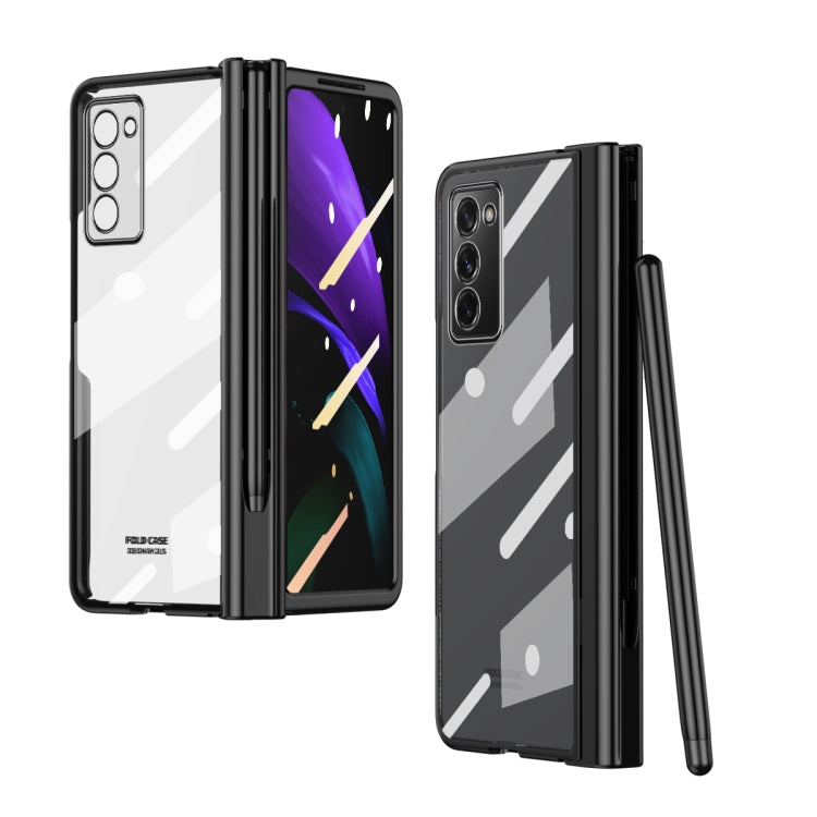 For Samsung Galaxy Z Fold2 5G Full Body Electroplating Hinge Phone Case with Stylus