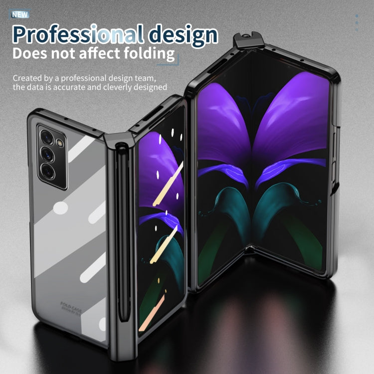 For Samsung Galaxy Z Fold2 5G Full Body Electroplating Hinge Phone Case with Stylus