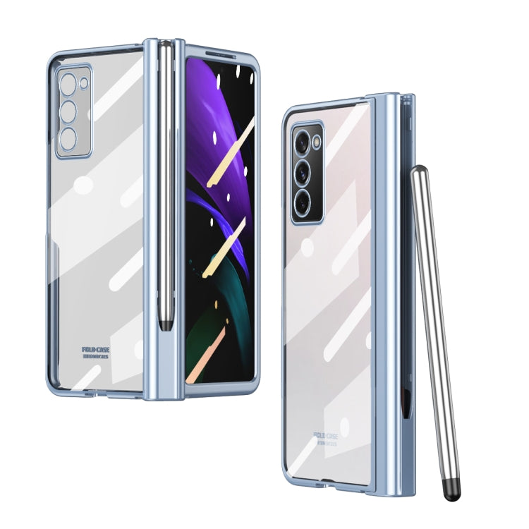 For Samsung Galaxy Z Fold2 5G Full Body Electroplating Hinge Phone Case with Stylus