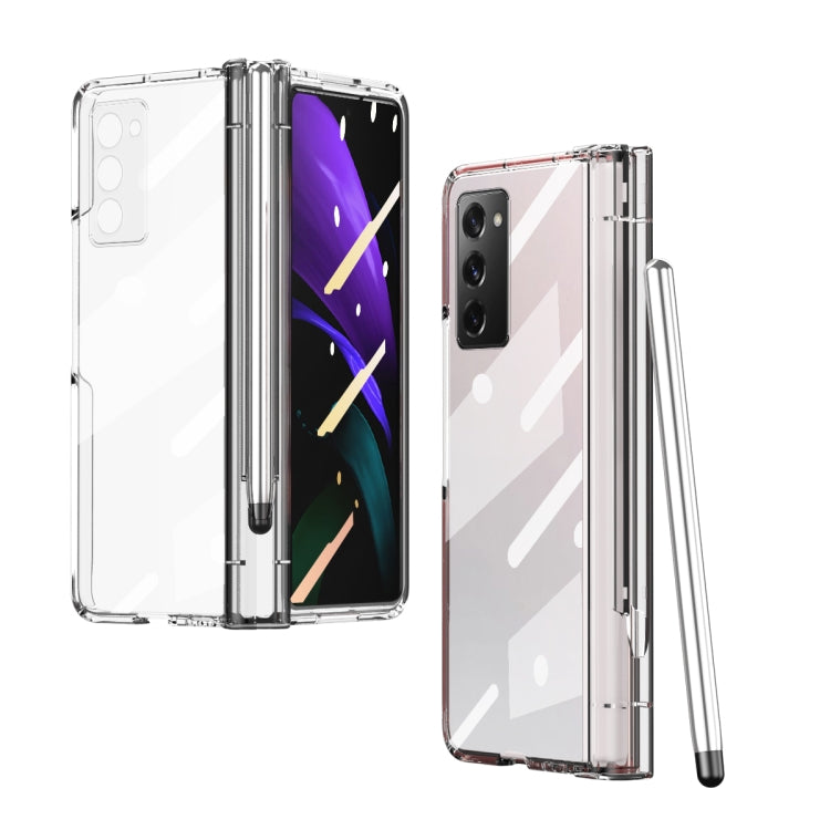 For Samsung Galaxy Z Fold2 5G Full Body Electroplating Hinge Phone Case with Stylus