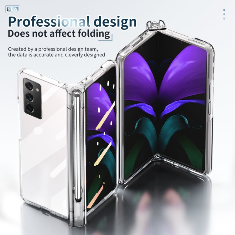 For Samsung Galaxy Z Fold2 5G Full Body Electroplating Hinge Phone Case with Stylus