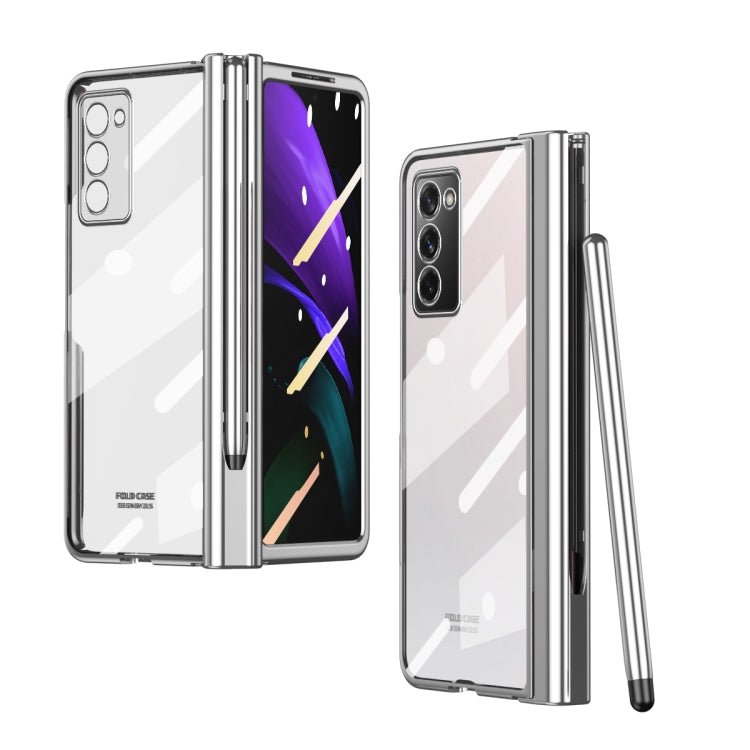 For Samsung Galaxy Z Fold2 5G Full Body Electroplating Hinge Phone Case with Stylus