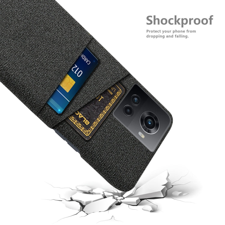 For OnePlus Ace Cloth Texture Card Slot PC+Nylon Phone Case
